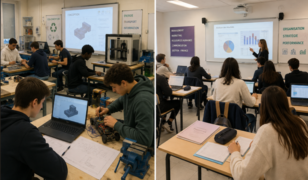 Élèves en travaux pratiques au Lycée François 1er